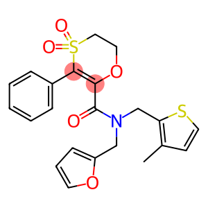 1,4-Oxathiin-2-carboxamide, N-(2-furanylmethyl)-5,6-dihydro-N-[(3-methyl-2-thienyl)methyl]-3-phenyl-, 4,4-dioxide