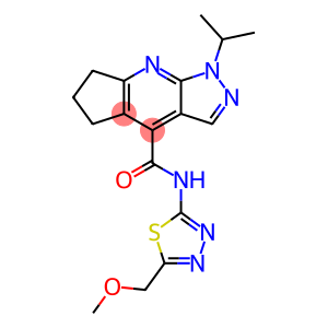 N-[(2E)-5-(methoxymethyl)-1,3,4-thiadiazol-2(3H)-ylidene]-1-(propan-2-yl)-1,5,6,7-tetrahydrocyclopenta[b]pyrazolo[4,3-e]pyridine-4-carboxamide