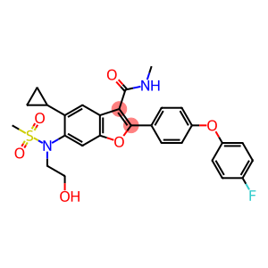 5-Cyclopropyl-2-[4-(4-fluoro-phenoxy)-phenyl]-6-[(2-hydroxy-ethyl)-methanesulfonyl-amino]-benzofuran-3-carboxylic acid methylamide