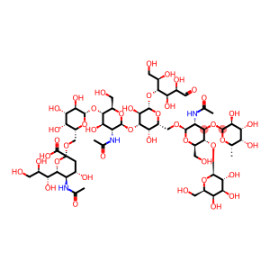 O-(N-acetyl-a-neuraminosyl)-(2->6)-O-b-D-galactopyranosyl-(1->4)-O-2-(acetylamino)-2-deoxy-b-D-glucopyranosyl-(1->3)-O-[O-6-deoxy-a-L-galactopyranosyl-(1->3)-O-[b-D-galactopyranosyl-(1->4)]-2-(acetylamino)-2-deoxy-b-D-glucopyranosyl-(1->6)]-O-b-D-mannopyr
