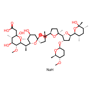 2H-Pyran-2-acetic acid, tetrahydro-2,4-dihydroxy-6-(1R)-1-(2S,5R,7S,8R,9S)-9-hydroxy-2,8-dimethyl-2-(2S,2R,3S,5R,5R)-octahydro-2-methyl-5-(2S,3S,5R,6S)-tetrahydro-6-hydroxy-3,5,6-trimethyl-2H-pyran-2-yl-3-(2S,5S,6R)-tetrahydro-5-methoxy-6-methyl-2H-pyran-