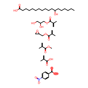 Octadecanoic acid, 12-hydroxy-, homopolymer, 2-hydroxy-3-[(2-methyl-1-oxo-2-propenyl)oxy]propyl ester, polymer with methyl 2-methyl-2-propenoate and oxiranylmethyl 2-methyl-2-propenoate, 2-methyl-2-propenoate 4-nitrobenzoate