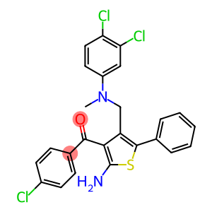 (2-amino-4-(((3,4-dichlorophenyl)(methyl)amino)methyl)-5-phenylthiophen-3-yl)(4-chlorophenyl)methanone