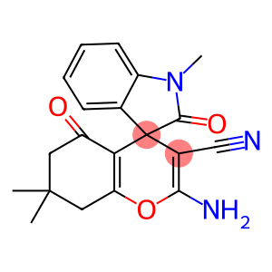 2'-amino-3'-cyano-1,7',7'-trimethyl-1,3,5',6',7',8'-hexahydro-2,5'-dioxospiro[2H-indole-3,4'-(4'H)-chromene]