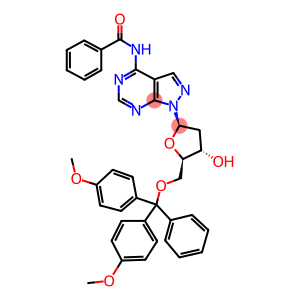 N-[1-[5-O-[二(4-甲氧基苯基)苯基甲基]-2-脱氧-BETA-D-赤式-呋喃戊糖基]-1H-吡唑并[3,4-D]嘧啶-4-基]苯甲酰胺