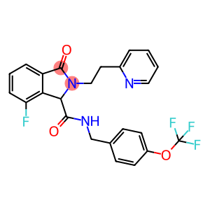1H-Isoindole-1-carboxamide, 7-fluoro-2,3-dihydro-3-oxo-2-[2-(2-pyridinyl)ethyl]-N-[[4-(trifluoromethoxy)phenyl]methyl]-