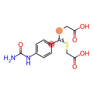 2-[[4-(aminocarbonylamino)phenyl]-(carboxymethylsulfanyl)arsanyl]sulfanylethanoic acid