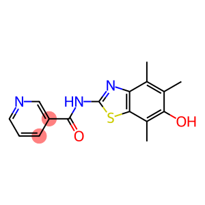 3-Pyridinecarboxamide,  N-(6-hydroxy-4,5,7-trimethyl-2-benzothiazolyl)-