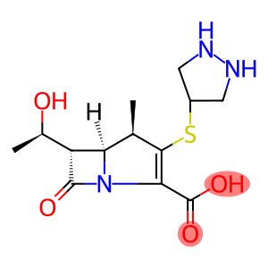 1-Azabicyclo[3.2.0]hept-2-ene-2-carboxylic acid, 6-(1-hydroxyethyl)-4-methyl-7-oxo-3-(4-pyrazolidinylthio)-, [4R-[4α,5β,6β(R*)]]- (9CI)