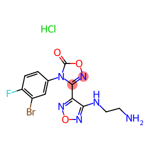 1,2,4-Oxadiazol-5(4H)-one, 3-[4-[(2-aminoethyl)amino]-1,2,5-oxadiazol-3-yl]-4-(3-bromo-4-fluorophenyl)-, hydrochloride (1:1)