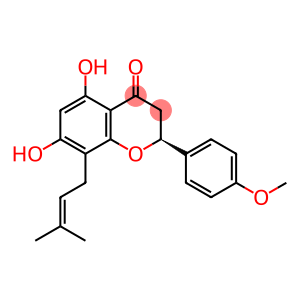 4H-1-Benzopyran-4-one, 2,3-dihydro-5,7-dihydroxy-2-(4-methoxyphenyl)-8-(3-methyl-2-buten-1-yl)-, (2S)-