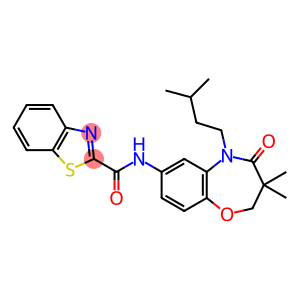 2-Benzothiazolecarboxamide, N-[2,3,4,5-tetrahydro-3,3-dimethyl-5-(3-methylbutyl)-4-oxo-1,5-benzoxazepin-7-yl]-