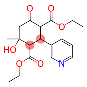 1,3-Cyclohexanedicarboxylic acid, 4-hydroxy-4-methyl-6-oxo-2-(3-pyridinyl)-, 1,3-diethyl ester