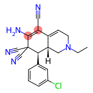 6-amino-8-(3-chlorophenyl)-2-ethyl-2,3,8,8a-tetrahydro-5,7,7(1H)-isoquinolinetricarbonitrile