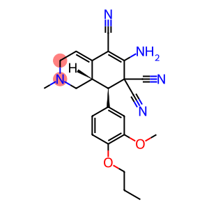 6-amino-8-(3-methoxy-4-propoxyphenyl)-2-methyl-2,3,8,8a-tetrahydroisoquinoline-5,7,7(1H)-tricarbonitrile