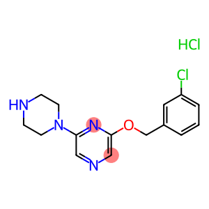 2-[(3-Chlorophenyl)methoxy]-6-(1-piperazinyl)pyrazine hydrochloride