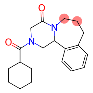 2-(cyclohexylcarbonyl)-4-oxo-1,2,3,4,6,7,8,12b-octahydropyrazino(2,1-a)(2)benzazepine