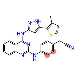2-(4-((4-((5-(3-METHYLTHIOPHEN-2-YL)-1H-PYRAZOL-3-YL)AMINO)QUINAZOLIN-2-YL)AMINO)PHENYL)ACETONITRILE