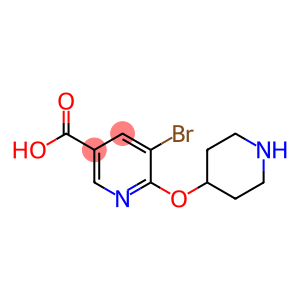 3-Pyridinecarboxylic acid, 5-bromo-6-(4-piperidinyloxy)-