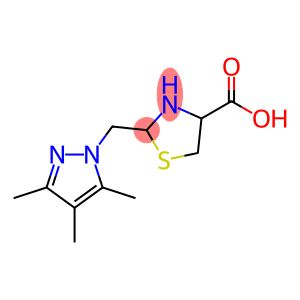 2-[(3,4,5-trimethyl-1H-pyrazol-1-yl)methyl]-1,3-thiazolidine-4-carboxylic acid