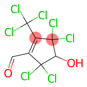 1-Cyclopentene-1-carboxaldehyde, 3,3,5,5-tetrachloro-4-hydroxy-2-(trichloromethyl)-, (+)-