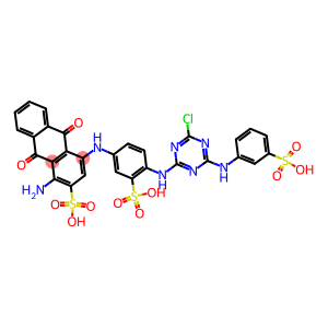 1-Amino-4-[[4-[[4-chloro-6-[[4-(sodiooxysulfonyl)phenyl]amino]-1,3,5-triazin-2-yl]amino]-3-(sodiooxysulfonyl)phenyl]amino]-9,10-dihydro-9,10-dioxo-2-anthracenesulfonic acid sodium salt