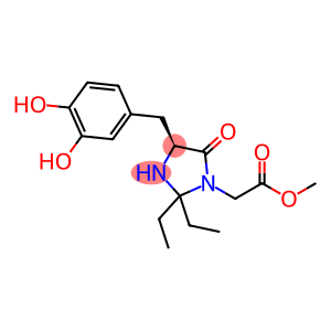 1-Imidazolidineacetic acid, 4-[(3,4-dihydroxyphenyl)methyl]-2,2-diethyl-5-oxo-, methyl ester, (4S)-