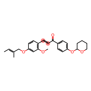 2-Propen-1-one, 3-[2-methoxy-4-[[(2E)-2-methyl-2-buten-1-yl]oxy]phenyl]-1-[4-[(tetrahydro-2H-pyran-2-yl)oxy]phenyl]-, (2E)-