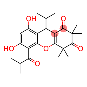 1H-Xanthene-1,3(2H)-dione, 4,9-dihydro-6,8-dihydroxy-2,2,4,4-tetramethyl-9-(1-methylethyl)-5-(2-methyl-1-oxopropyl)-