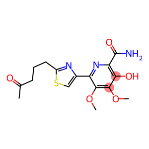 3-Hydroxy-4,5-dimethoxy-6-[2-(4-oxopentyl)-4-thiazolyl]-2-pyridinecarboxamide