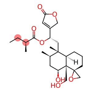 Butanoic acid, 2-methyl-, (1S)-1-(2,5-dihydro-5-oxo-3-furanyl)-2-[(1R,4aR,5S,6R,8S,8aR)-octahydro-8-hydroxy-8a-(hydroxymethyl)-5,6-dimethylspiro[naphthalene-1(2H),2'-oxiran]-5-yl]ethyl ester, (2S)- (9CI)