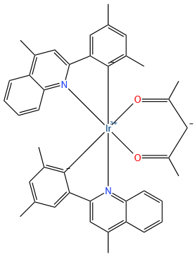 双[2-(3,5-二甲基苯基)-4-甲基喹啉](乙酰丙酮)铱(III)