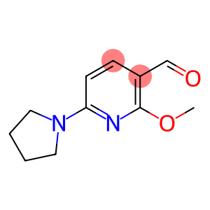 3-Pyridinecarboxaldehyde, 2-methoxy-6-(1-pyrrolidinyl)-