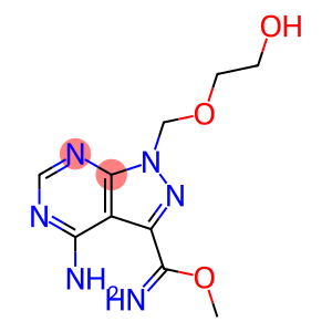 1H-Pyrazolo[3,4-d]pyrimidine-3-carboximidic acid, 4-amino-1-[(2-hydroxyethoxy)methyl]-, methyl ester