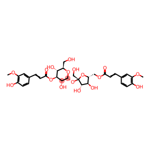 α-D-Glucopyranoside, 6-O-[3-(4-hydroxy-3-methoxyphenyl)-1-oxo-2-propen-1-yl]-β-D-fructofuranosyl, 3-[3-(4-hydroxy-3-methoxyphenyl)-2-propenoate]