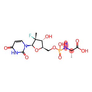 (2S)-2-(((((2R,3R,4R,5R)-5-(2,4-dioxo-3,4-dihydropyrimidin-1(2H)-yl)-4-fluoro-3-hydroxy-4-methyltetrahydrofuran-2-yl)methoxy)(hydroxy)phosphoryl)amino)propanoic acid