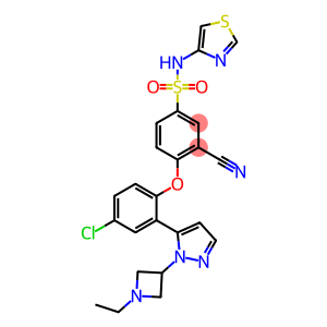 4-(4-chloro-2-(1-(1-ethylazetidin-3-yl)-1H-pyrazol-5-yl)phenoxy)-3-cyano-N-(thiazol-4-yl)benzenesulfonaMide