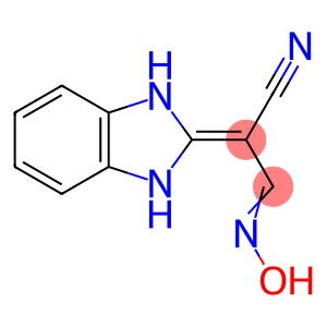 Propanenitrile, 2-(1,3-dihydro-2H-benzimidazol-2-ylidene)-3-(hydroxyimino)- (9CI)