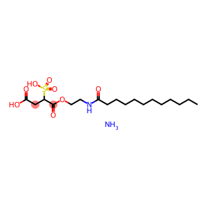 Butanedioic acid, sulfo-, 1-2-(1-oxododecyl)aminoethyl ester, diammonium salt