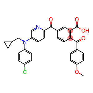 5-[5-[4-chloro-N-(cyclopropylmethyl)anilino]pyridine-2-carbonyl]-2-(4-methoxybenzoyl)benzoic acid