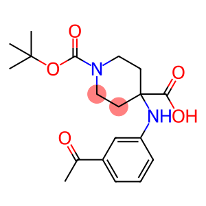 4-((3-acetylphenyl)amino)-1-(tert-butoxycarbonyl)piperidine-4-carboxylic acid