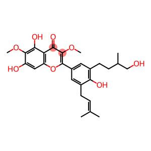5,7,4'-三羟基-3'-(4-羟基-3-甲基丁基)-5'-(3-甲基丁-2-烯基)-3,6-二甲氧基黄酮