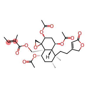 2-Butenoic acid,2-methyl-,[(1R,2S,4R,4aR,5S,6R,8S,8aR)-2,4,8-tris(acetyloxy)-5-[2-(2,5-dihydro-5-oxo-3-furanyl)ethyl]octahydro-5,6-dimethylspiro[naphthalene-1(8aH),2'-oxiran]-8a-yl]methylester, (2E)- (9CI)