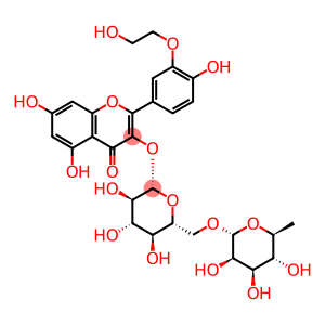 4H-1-Benzopyran-4-one, 3-[[6-O-(6-deoxy-α-L-mannopyranosyl)-β-D-glucopyranosyl]oxy]-5,7-dihydroxy-2-[4-hydroxy-3-(2-hydroxyethoxy)phenyl]-