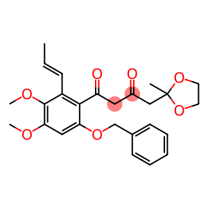 1,3-Butanedione, 1-[3,4-dimethoxy-6-(phenylmethoxy)-2-(1-propenyl)phenyl]-4-(2-methyl-1,3-dioxolan-2-yl)-, (E)- (9CI)
