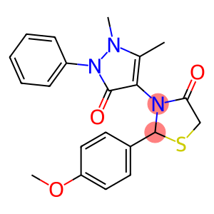 4-Thiazolidinone, 3-(2,3-dihydro-1,5-dimethyl-3-oxo-2-phenyl-1H-pyrazol-4-yl)-2-(4-methoxyphenyl)-