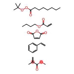 Octaneperoxoic acid, 1,1-dimethylethyl ester, polymer with butyl 2-propenoate, ethenylbenzene, 2,5-furandione and methyl 2-methyl-2-propenoate