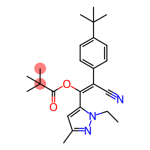 (E)-2-(4-(Tert-Butyl)phenyl)-2-cyano-1-(1-ethyl-3-methyl-1H-pyrazol-5-yl)vinyl pivalate