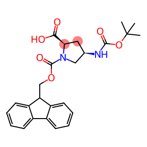 1,2-Pyrrolidinedicarboxylic acid, 4-[[(1,1-dimethylethoxy)carbonyl]amino]-, 1-(9H-fluoren-9-ylmethyl) ester, (2R,4R)-rel-