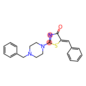 4(5H)-Thiazolone, 5-(phenylmethylene)-2-[4-(phenylmethyl)-1-piperazinyl]-, (5Z)-